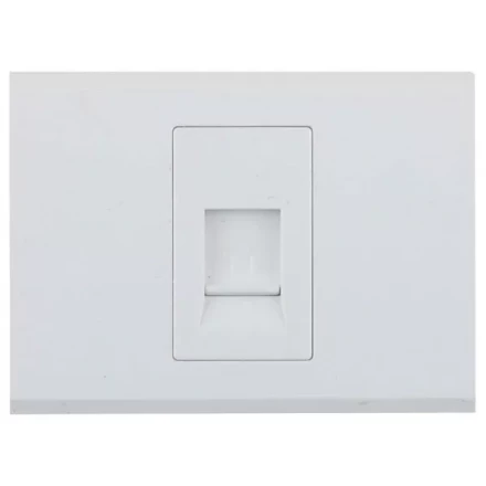 Розетка СВЕТОЗАР &quot;ЭФФЕКТ&quot; телефонная, одинарная, без вставки и рамки, цвет белый SV-54417-W купить в Тюмени