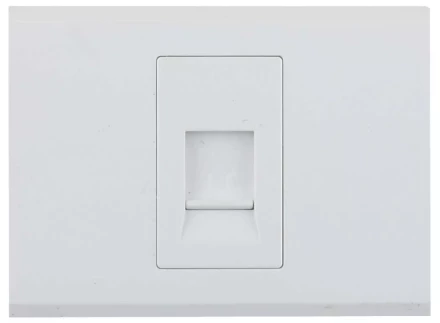 Розетка СВЕТОЗАР &quot;ЭФФЕКТ&quot; телефонная, одинарная, без вставки и рамки, цвет белый SV-54417-W купить в Тюмени