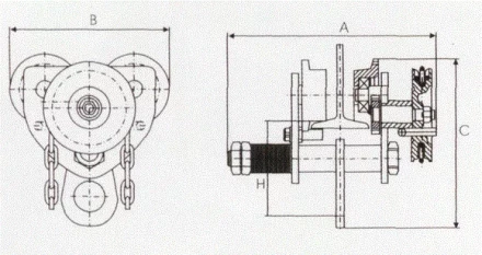 Тележка для тали с цепным приводом GCL610 LB г-п 5 тонн H=3 метра купить в Тюмени