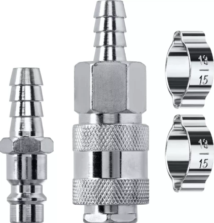 Набор переходников KRAFTOOL елочка - рапид штуцер  +  рапид муфта - елочка 06599-10-H купить в Тюмени