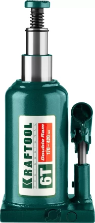 Домкрат гидравлический бутылочный &quot;Double Ram&quot;, сварной, телескопический, 6т, 170-420мм, KRAFTOOL 43463-6 43463-6 купить в Тюмени