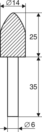 Шарошка абразивная Цилиндр с острым наконечником 14х25х6 мм 21659 купить в Тюмени