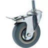 Аппаратное поворотное колесо с тормозом с болтом HITCH 100*25 резина серая SCtgb42 (SZ084830) купить в Тюмени