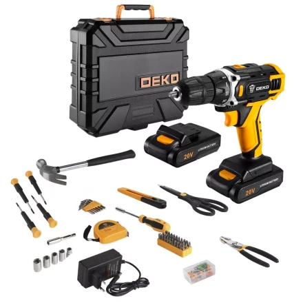 Дрель аккумуляторная DEKO DKCD20FU-Li, 063-4178 + набор 104 аксессуара купить в Тюмени