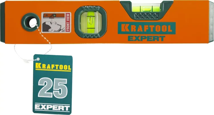 Уровень коробчатый "EXPERT", KRAFTOOL 34710-025, 2 ампулы, 0,5 мм/м, 250мм 34710-025_z01 купить в Тюмени