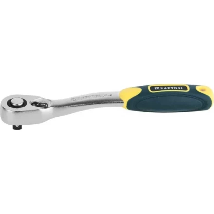 Трещотка для торцовых головок KRAFTOOL &quot;PRO&quot;, Сr-V сталь, 72 зубца, изогнутая, 1/4&quot; 27795-1/4_z02 купить в Тюмени