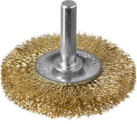ЗУБР &quot;ПРОФЕССИОНАЛ&quot;. Щетка дисковая для дрели, витая латунированная стальная проволока 0,3мм, 50мм 3520-050_z02 купить в Тюмени