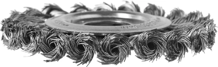 ЗУБР "ПРОФЕССИОНАЛ". Щетка дисковая для УШМ, плетеные пучки стальной проволоки 0,5мм, 100х22мм 35190-100_z02 купить в Тюмени