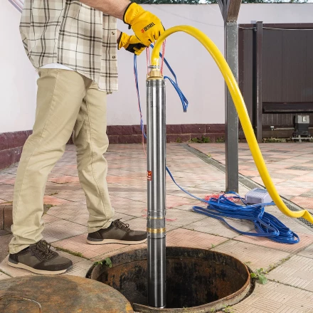 Скважинный насос Denzel DWC-3-60, центробежный, диаметр 3&quot;, 800 Вт, 3300 л/ч, напор 60 м 97255 купить в Тюмени