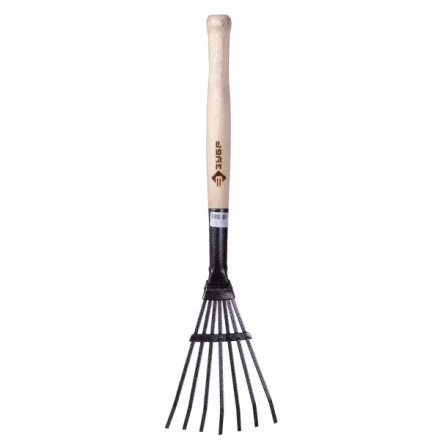 Грабельки ЗУБР садовые с деревянной ручкой, 7 плоских зубцов 4-39617 купить в Тюмени