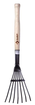 Грабельки ЗУБР садовые с деревянной ручкой, 7 плоских зубцов 4-39617 купить в Тюмени