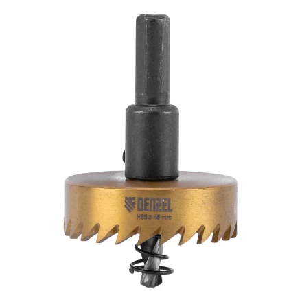 Коронка по металлу HSS, 45 мм, нитридтитановое покрытие Denzel 724115 купить в Тюмени