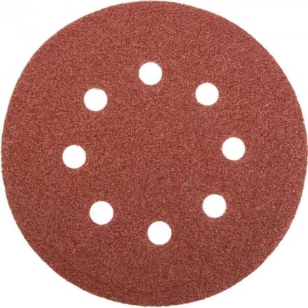 Круг шлифовальный универсальный STAYER &quot;MASTER&quot; из абразивной бумаги на велкро основе, 8 отверстий, Р60, 125мм, 5шт 35452-125-060 купить в Тюмени