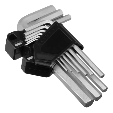 Набор ключей имбусовых, HEX, 1,5-10 мм, CrV, 9 шт. Сибртех 123667 купить в Тюмени