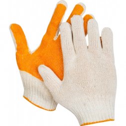 Перчатки ЗУБР трикотажные, 10 класс, х/б, с защитой от скольжения, S-M 11452-S
