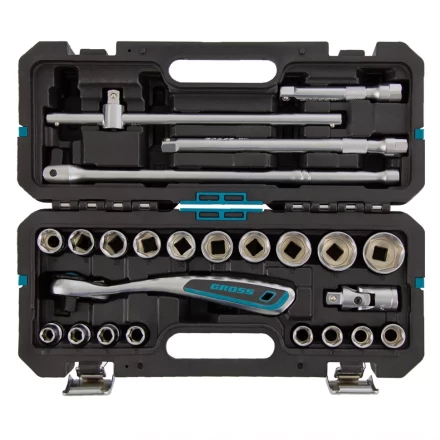 Набор инструментов 24 предмета, 120 зубьев, CrV, 1/2&quot; Gross 14147 купить в Тюмени