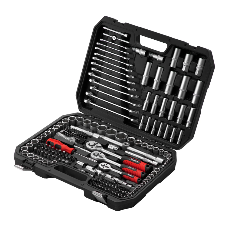 Набор инструментов, 1/2", 3/8", 1/4", пластиковый кейс 215 предм.// MTX 13589 купить в Тюмени
