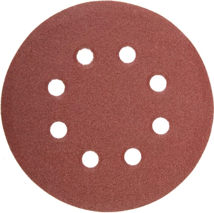 Круг шлифовальный универсальный STAYER &quot;MASTER&quot; из абразивной бумаги на велкро основе, 8 отверстий, Р80, 125мм, 5шт 35452-125-080 купить в Тюмени