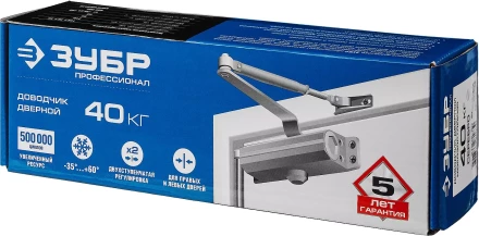 Доводчик дверной ЗУБР для дверей массой до 100 кг цвет серебро 37910-100 купить в Тюмени