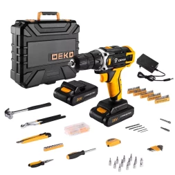 Дрель аккумуляторная DEKO DKCD20FU-Li, 063-4135 + набор 195 аксессуаров