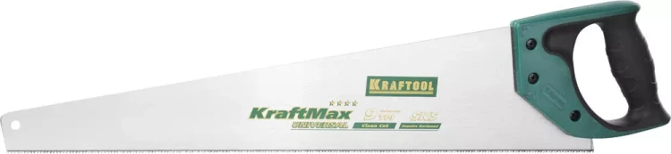 Ножовка "KraftMax" UNIVERSAL, универсальный точный рез, универсальный мелкий закаленный зуб, 9/10 TPI, 550мм, KRAFTOOL 15223-55 купить в Тюмени