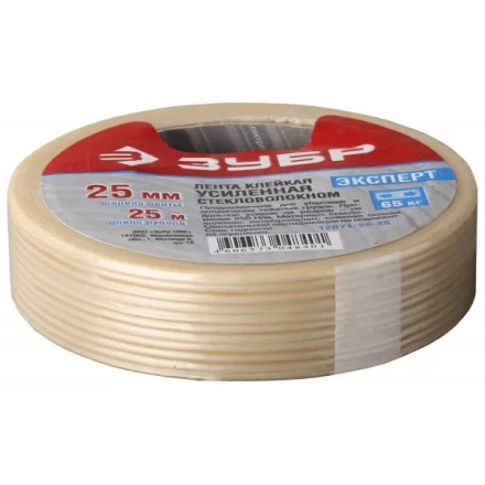 Лента ЗУБР &quot;ЭКСПЕРТ&quot; клеящая однонаправленная, усиленная стекловолокном, 19мм х 25м 12071-19-25 купить в Тюмени