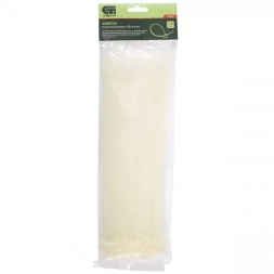 Хомуты 300х4,8 мм пластиковые белые 100 штук СИБРТЕХ 45536