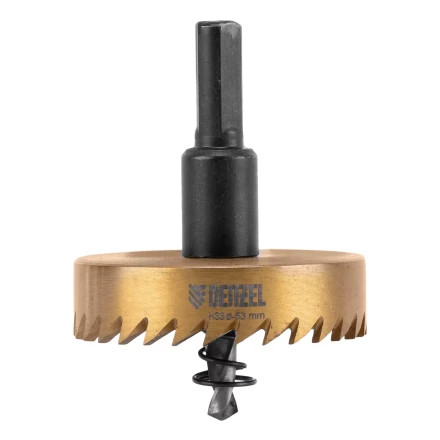 Коронка по металлу HSS, 53 мм, нитридтитановое покрытие Denzel 724117 купить в Тюмени