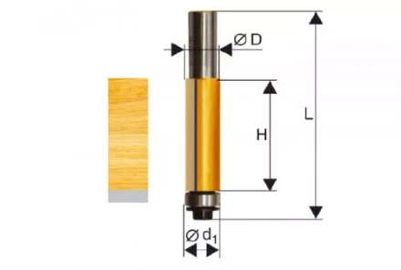 Фреза кромочная прямая ф22,2х26мм хв. 12мм Энкор 46167 купить в Тюмени