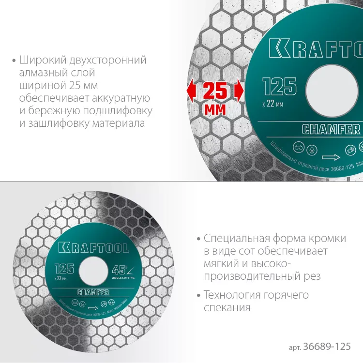 Шлифовально-отрезной алмазный диск CHAMFER 36689-125 купить в Тюмени