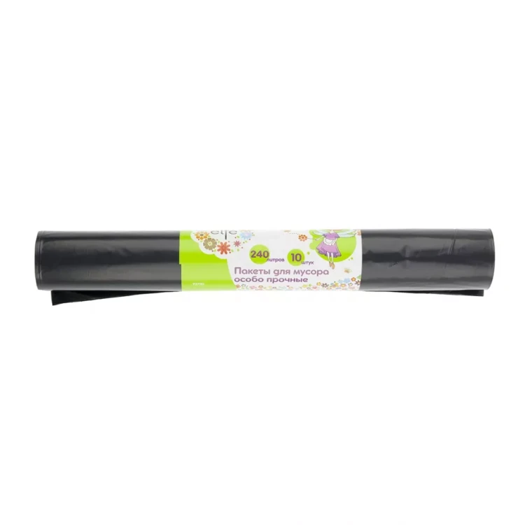 Пакеты для мусора 240 л 10 шт пвд особопрочные черные длинный ролик Elfe 92730 купить в Тюмени