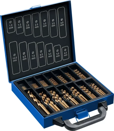 ЗУБР Кобальт, 99 шт, (1-10 мм), сталь Р6М5К5, класс А, мет.бокс, набор сверл по металлу, Профессионал (29626-H99) купить в Тюмени