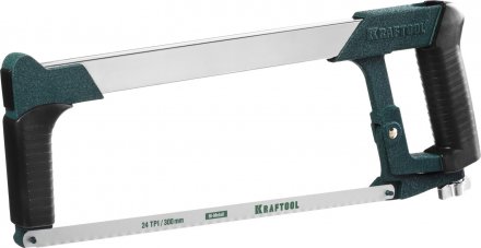 Ножовка по металлу KRAFTOOL &quot;PRO-Kraft&quot;, 185 кг рычажное натяжение,обрезиненные рукоятки, биметаллическое полотно, 300 мм 15801_z01 купить в Тюмени