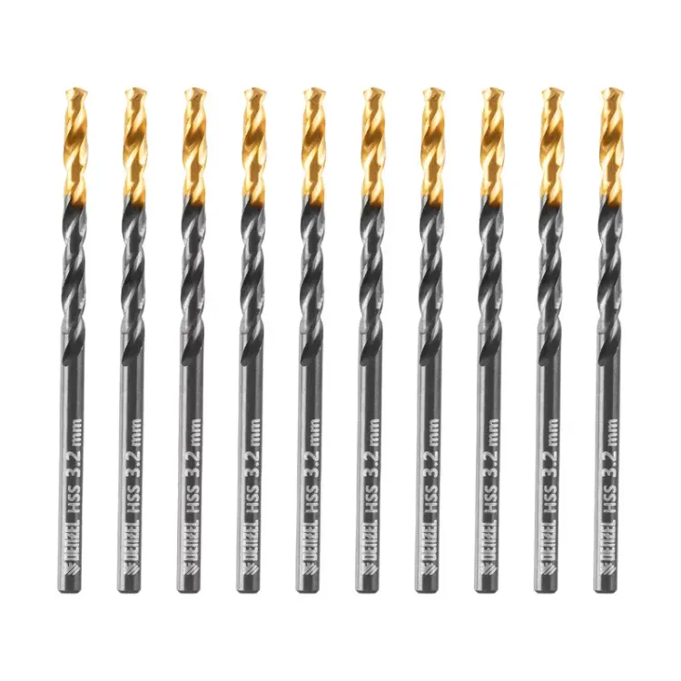 Сверло по металлу, 3,2 мм, HSS-Tin, Golden Tip, 10 шт. Denzel 717206 купить в Тюмени