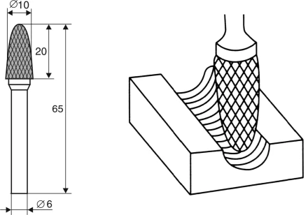 Борфреза Аркоподобная закругленная F 6х10 Энкор 21709 купить в Тюмени