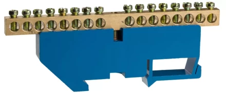 Шина СВЕТОЗАР нулевая на DIN-изоляторе, макс. ток 100А, 5,2мм, 16 полюсов 49807-16 купить в Тюмени