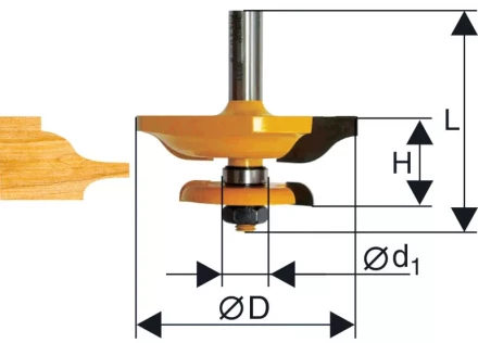 Фреза фигирейная горизонтальная двусторонние Ф79,4 мм хвостовик 12 мм Энкор 46581 46581 купить в Тюмени