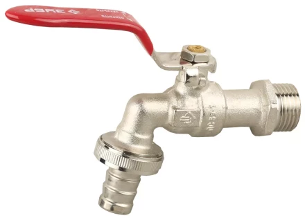 Кран ЗУБР шаровой водоразборный, латунный с никелированным покрытием, 3/4&quot;-1/2&quot; 51216-3/4-1/2 купить в Тюмени