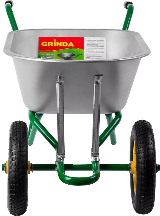 Тачка GRINDA садово-строительная двухколесная, 90 л, грузоподъемность 180 кг 422397_z01 купить в Тюмени