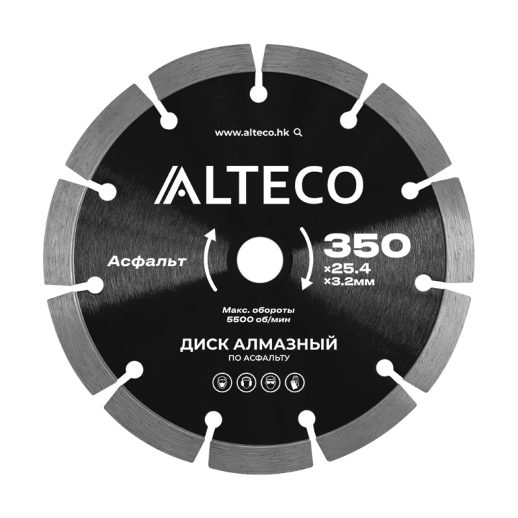 Диск алмазный по асфальту ALTECO 350x25.4x3.2 мм 66485 купить в Тюмени