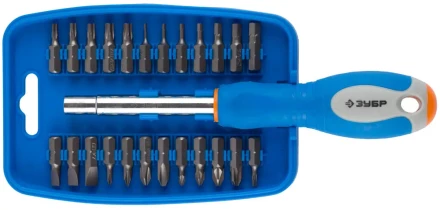 Набор ЗУБР &quot;ЭКСПЕРТ&quot; Отвертка с магнитным битодержателем, биты 25 мм, 25 предметов 25299-H25 купить в Тюмени