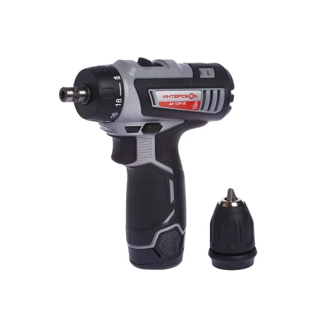 Аккумуляторная дрель-шуруповерт со съемным патроном ИНТЕРСКОЛ ДА-12ЭР-02 КОМБИ Li-ion (2 х 1,5Ач) купить в Тюмени