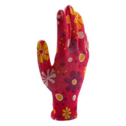 Перчатки садовые из полиэстера с нитрильным обливом, цветы, М Palisad 67857 купить в Тюмени
