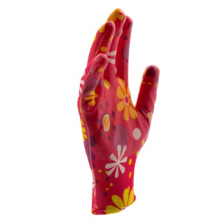 Перчатки садовые из полиэстера с нитрильным обливом, цветы, М Palisad 67857 купить в Тюмени
