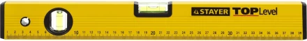 Уровень STAYER &quot;STANDARD&quot; &quot;TOPLevel&quot;, коробчатый, 2 противоударных ампулы, линейка, 40см 3460-040_z03 купить в Тюмени