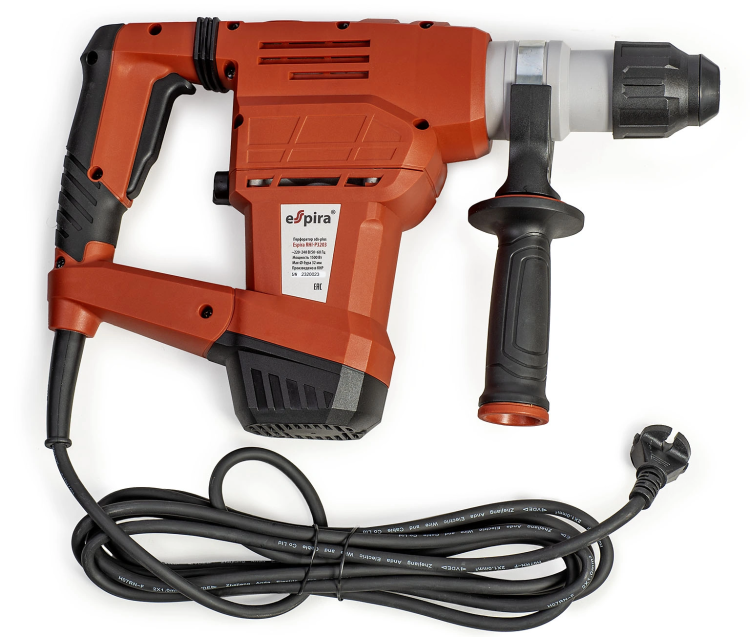 Перфоратор ESPIRA RHI-P3203 (sds plus, 220–240В/50Гц, мощн.1500Вт, ск. хол хода 950 об/м, эн.уд .4,0 Дж, 5.6 кг), 400452 купить в Тюмени