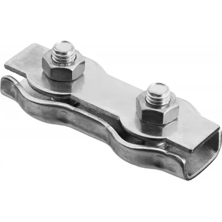 Зажим троса ЗУБР &quot;МАСТЕР&quot; двойной, оцинкованный, 4мм, 2 шт 304446-04 купить в Тюмени