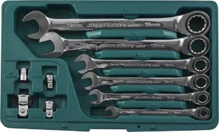 Набор ключей комбинированных трещеточных  8-19мм  адаптеры 10предметов Jonnesway W45110S 48879 купить в Тюмени
