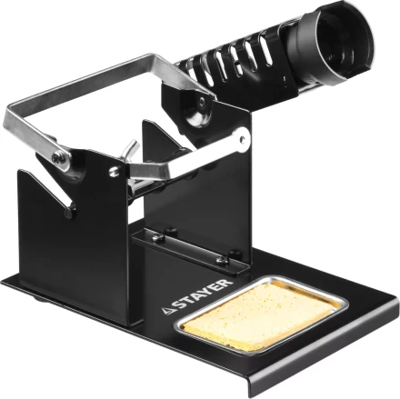 Подставка для паяльников STAYER &quot;MASTER&quot;, штампованная, с держателем для катушек с припоем 55321 купить в Тюмени