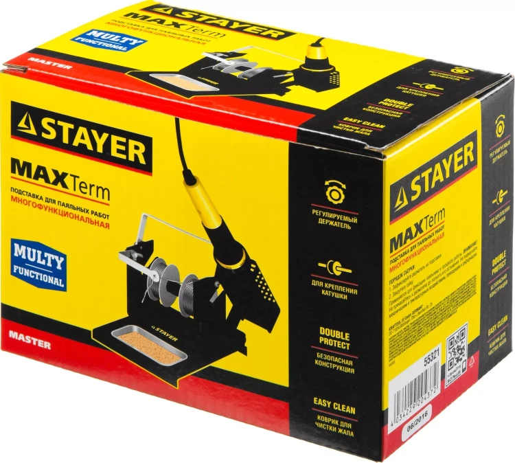 Подставка для паяльников STAYER "MASTER", штампованная, с держателем для катушек с припоем 55321 купить в Тюмени